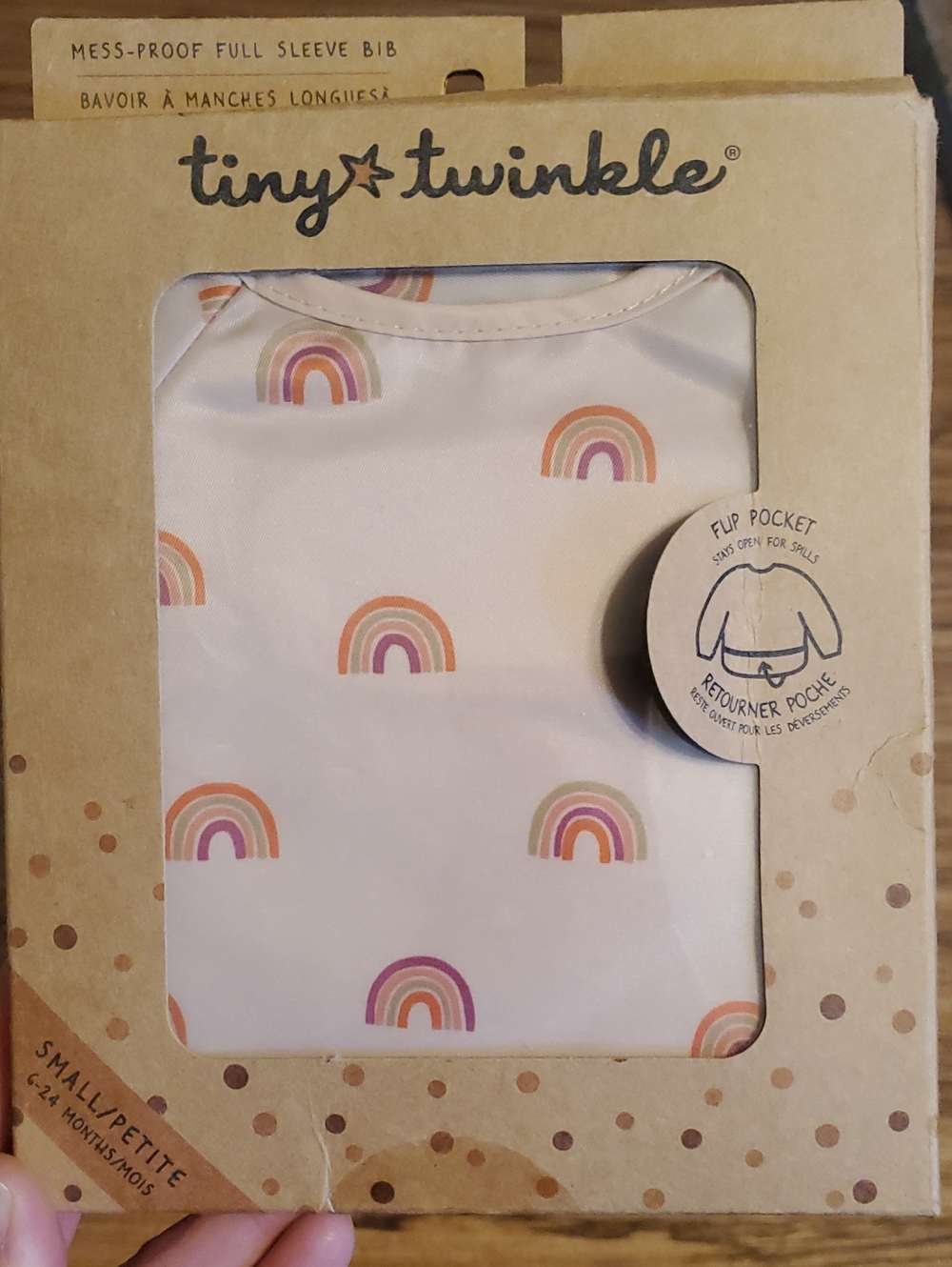 tiny twinkle Mess-Proof Full Sleeve Bib - Pastel Rainbow